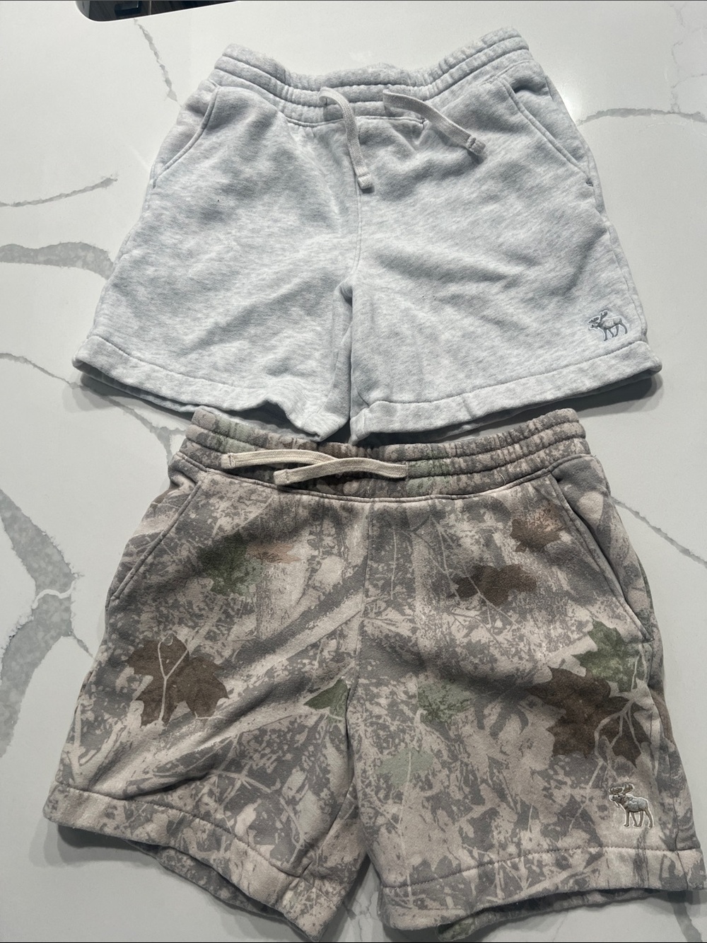 Abercrombie & Fitch Kids Grey & Camo Drawstring Shorts Duo